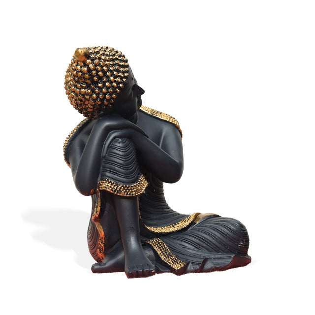 Resting Buddha Statue (Black & Gold)