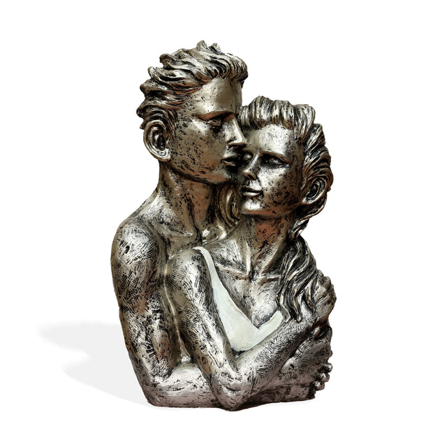 Modern Silver-Tone Lovers Sculpture