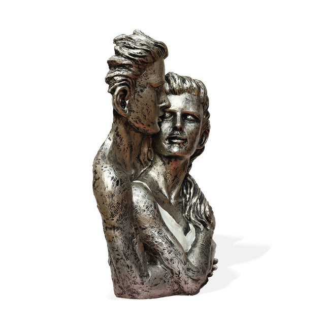 Modern Silver-Tone Lovers Sculpture