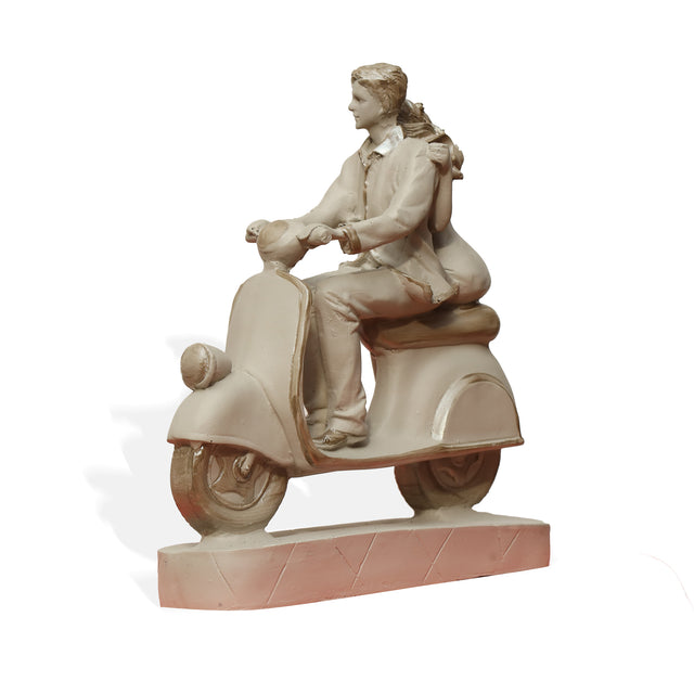 Romantic Couple on Scooter Statue