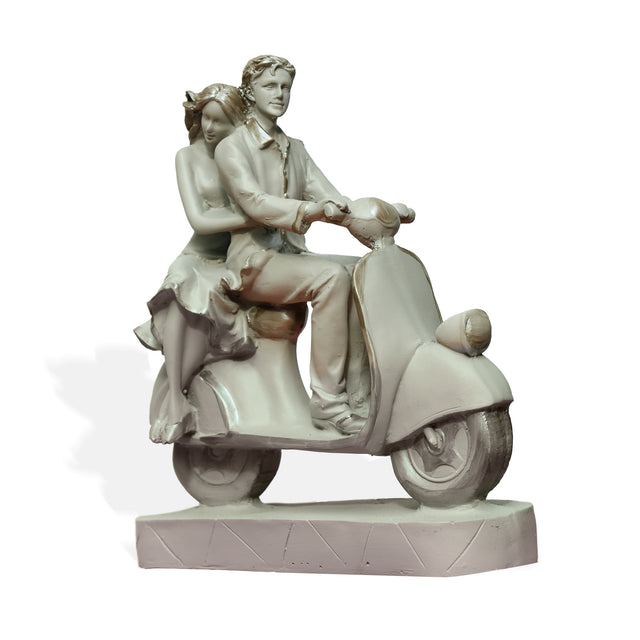 Romantic Couple on Scooter Statue