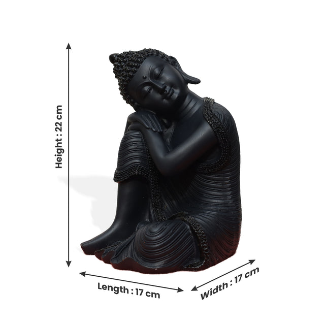 Resting Buddha Statue (Black)