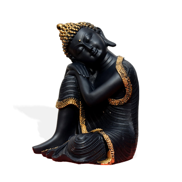 Resting Buddha Statue (Black & Gold)