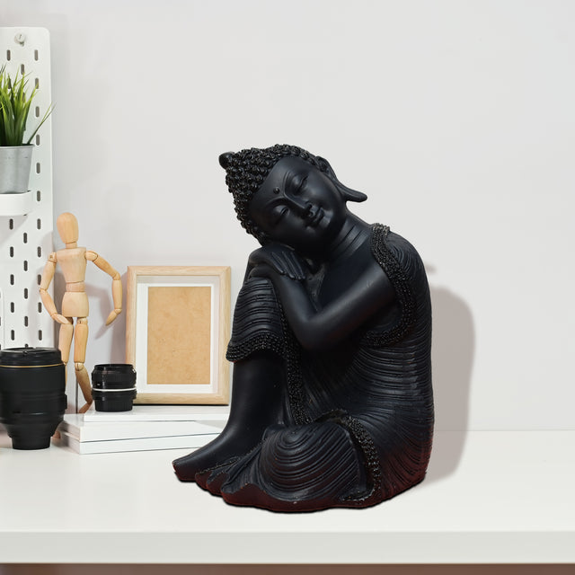 Resting Buddha Statue (Black)