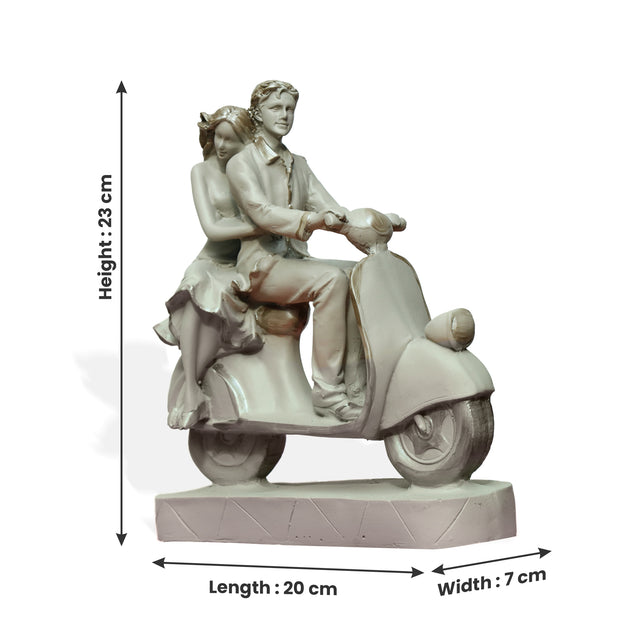 Romantic Couple on Scooter Statue