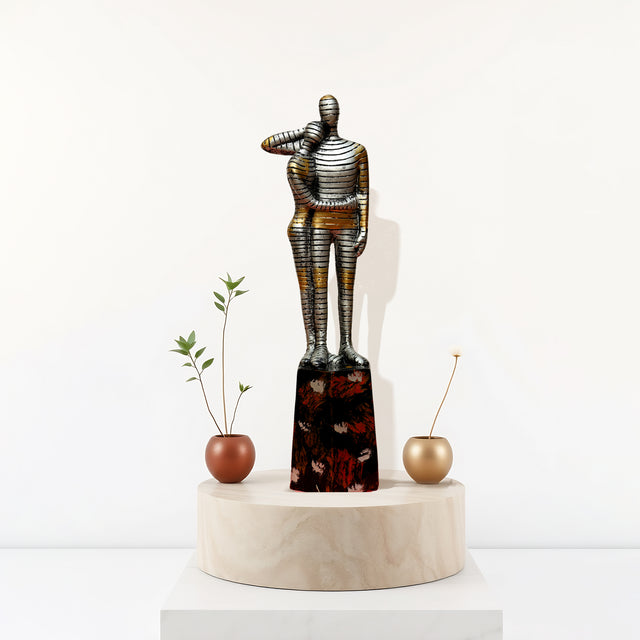Modern Art Couple with Metallic Finish