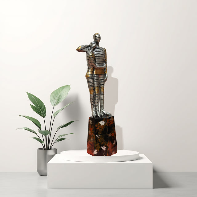 Modern Art Couple with Metallic Finish