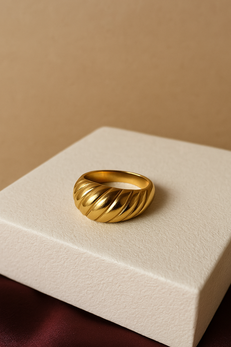 Bold Gold Dome Rings Set