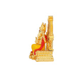Divine Lord Ganesha Idol - 24K Gold Plated with Yellow & Red Attire