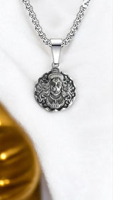 Antique Silver-Toned Lord Hanuman Pendant with Chain