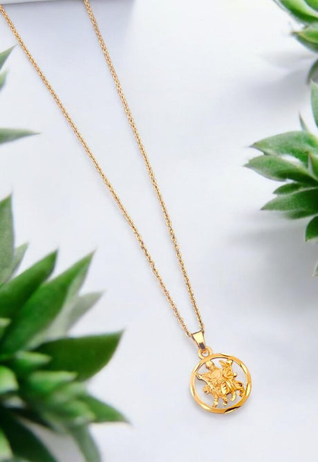 Durga Mata Round Pendant Necklace