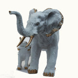 White Elephant and Calf Sculpture - Decowiser