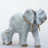 White Elephant and Calf Sculpture - Decowiser
